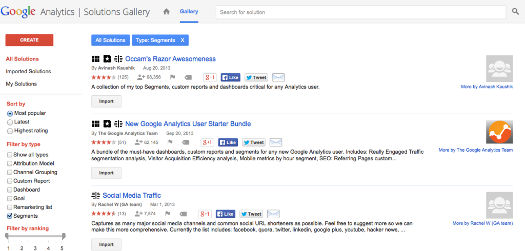 The Google Analytics Segment Gallery
