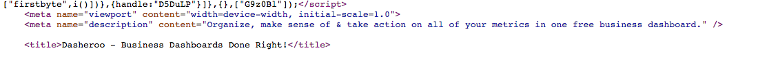 'Business Dashboard' is our primary keyword!