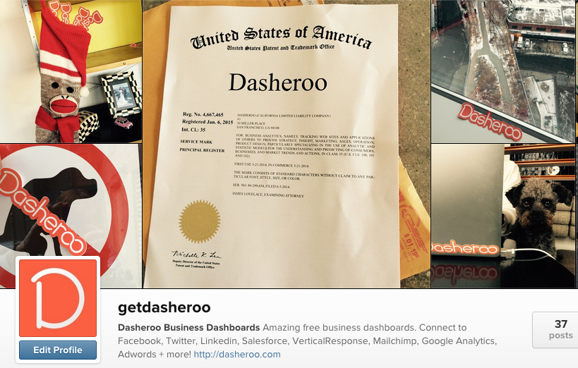 5 ways to use Instagram for Business: Dasheroo's Instagram page