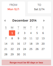 New Feature: Extending the custom date ranges to 60 days!