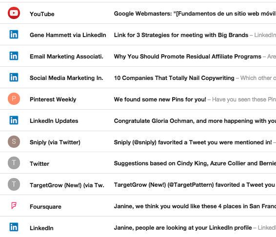 Our inbox is NUTS with social network emails!