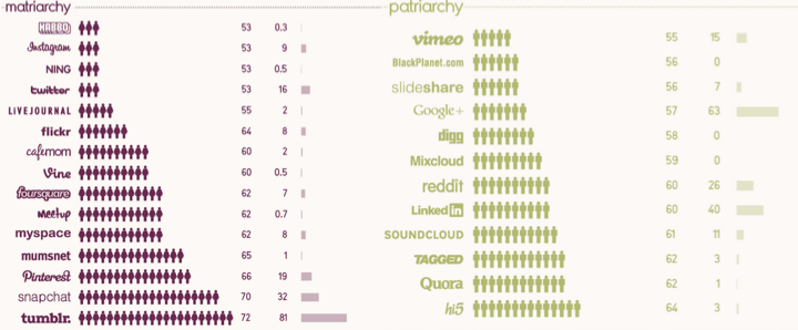 Gender by social network usage.