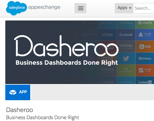 Dasheroo's app on Salesforce Appexchange
