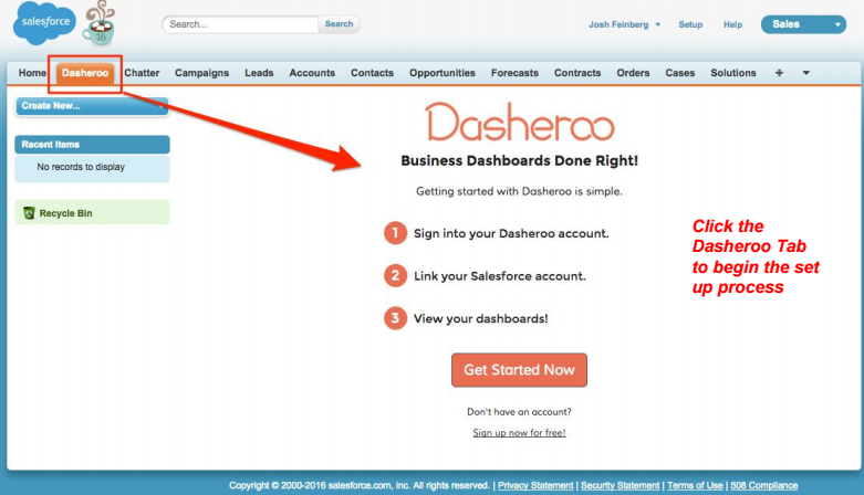 Dasheroo dashboards in salesforce