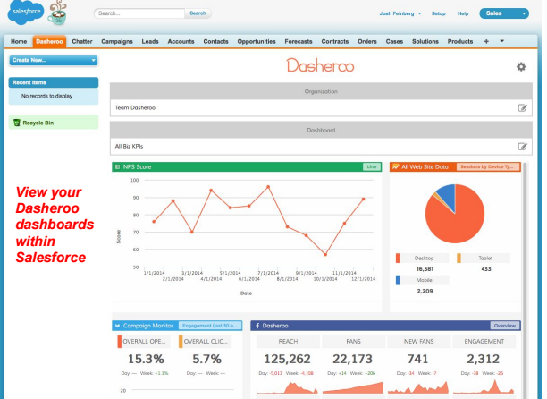 Dasheroo dashboards in Salesforce