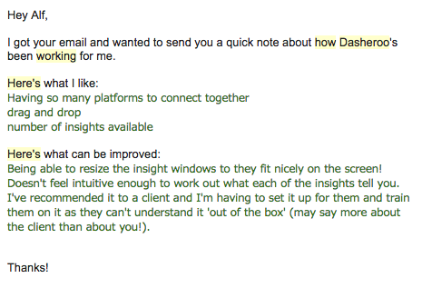 Dasheroo Email: Here's how Dasheroo is working for me