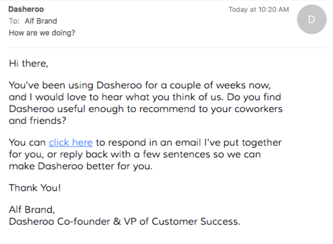 Here's Alf's simple & straightforward email